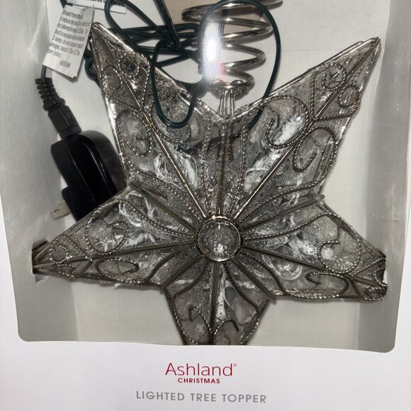 Ashland Christmas Tree Topper Lighted Star - Silver Christmas Tree Topper - Picture 2 of 3